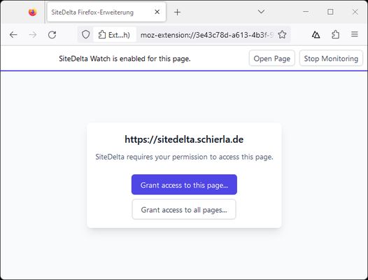 Granting permission to access the page