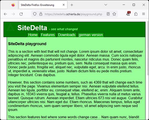 A badge tells that watched pages have changed