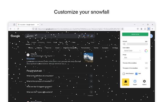 Customize your snowfall