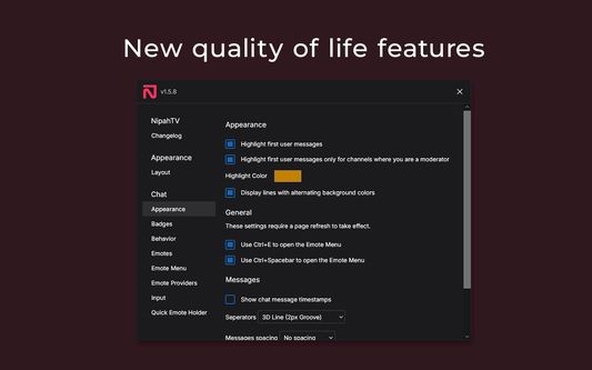 New quality of life features.