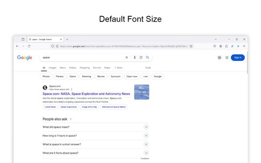 Default Font Size