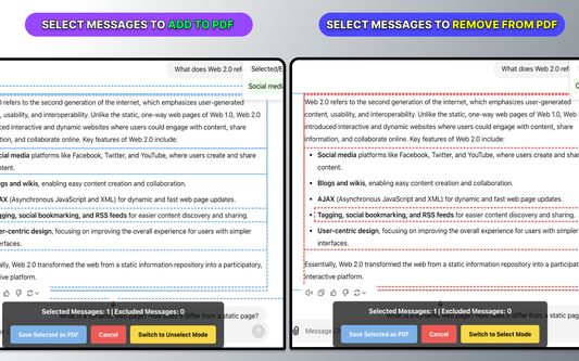 Select ChatGPT Messages options