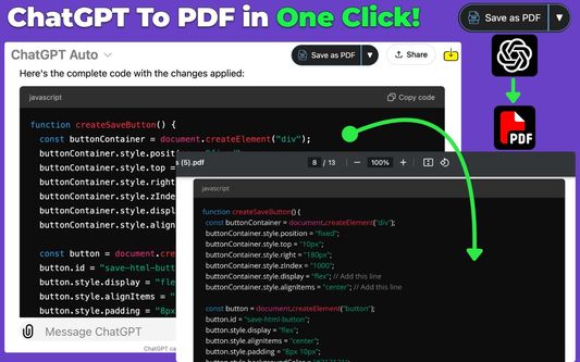 ChatGPT to PDF FireFox