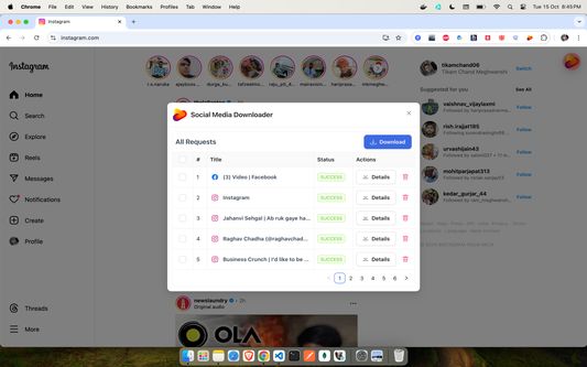 Instagram Downloader with All Requests