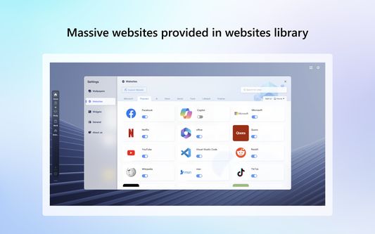 Massive websites provided in websites library