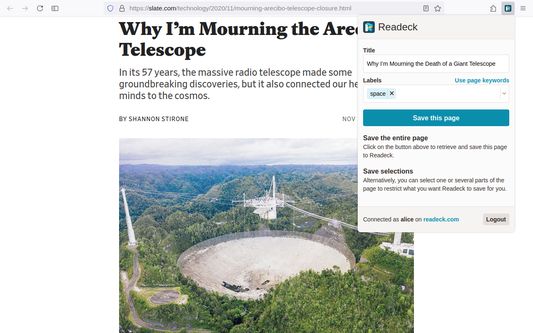 You can change the title and add labels before saving.
