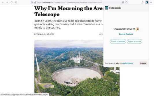 The new bookmark is saved!