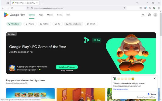 Trusted shopping popup.