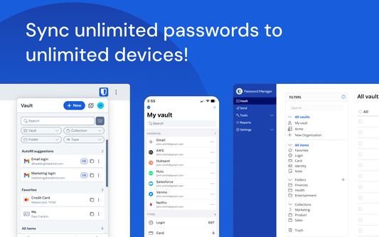 Sync unlimited passwords to unlimited devices!