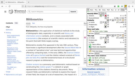 Screenshot of Firefox's viewport with extension's popup shown.