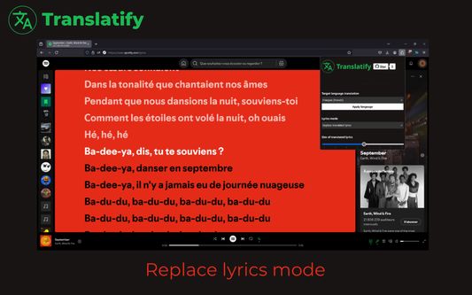 Replace lyrics mode