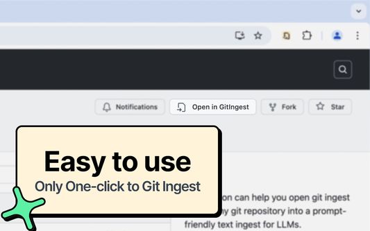 Easy to use: Only One-click to Git Ingest.