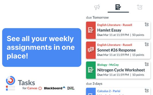 Close-up of task list.