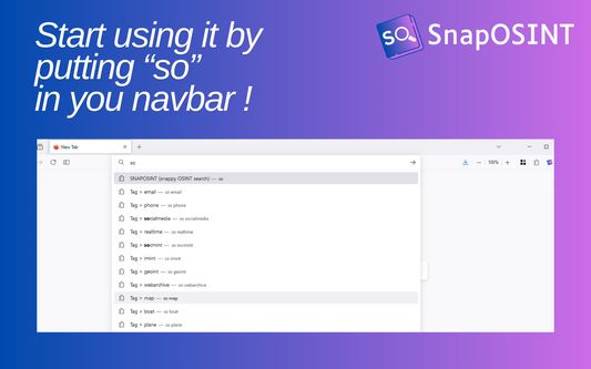 Show how to start using SnapOSINT