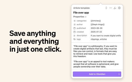 Save anything and everything in just one click.