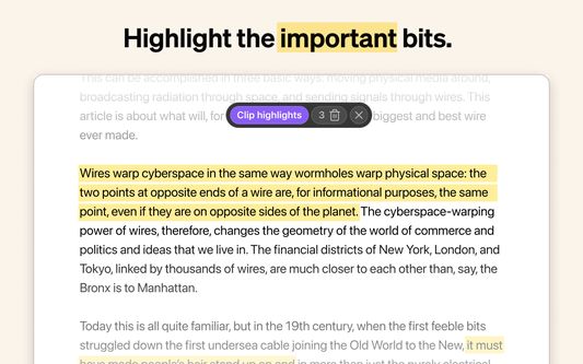 Highlight the important bits.