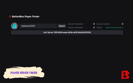 Player server finder demonstration