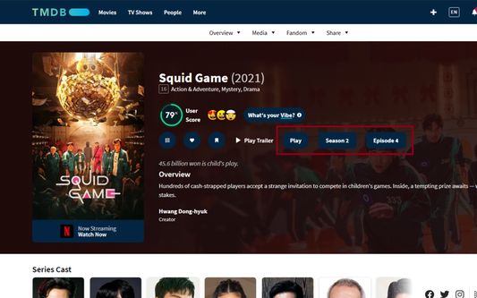 Custom Play Button and Episode Selection for tv shows.