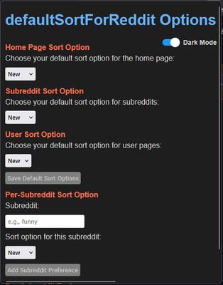 Main Screen Dark Mode