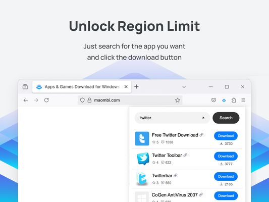 Unlock Region Limit - just search for the app you want 
and click the download button
