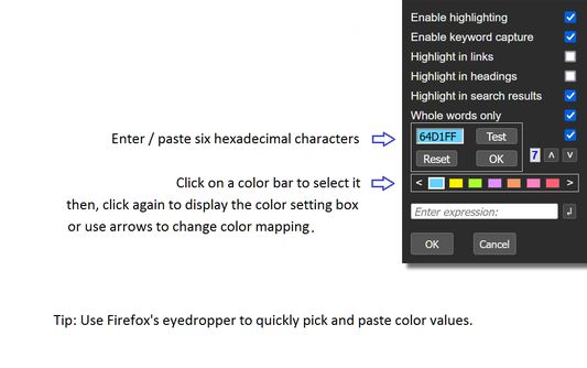 Color setting and mapping