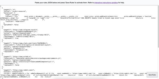 Options UI with defined rules