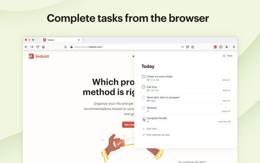 Complete tasks from the browser