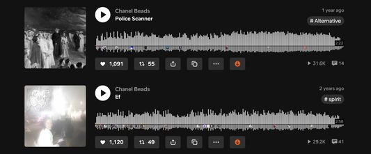 The download buttons in the SoundCloud search results.
