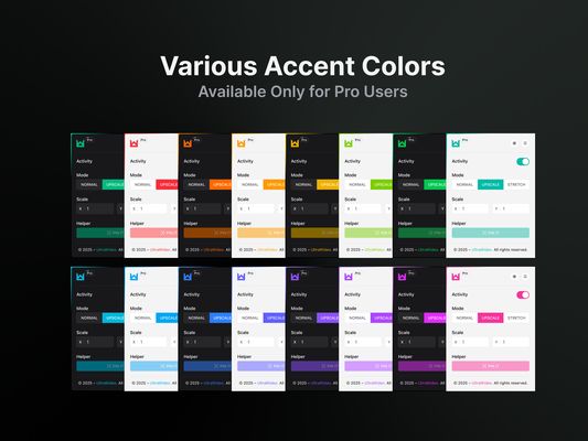 Various Accent Colors – Available Only for Pro Users