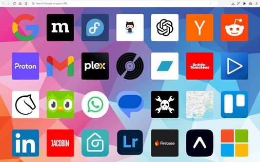 New tab speed dial no labels