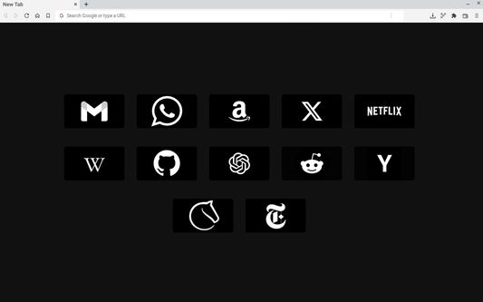 New tab speed dial customized colors and icons