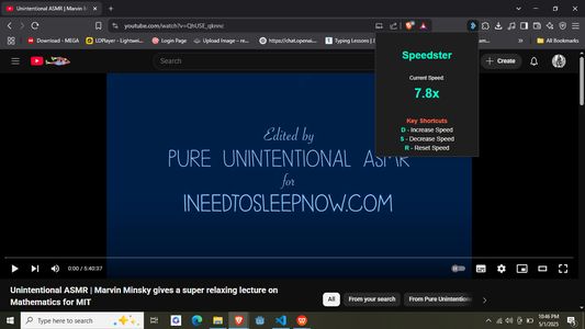 Minimalistic Interface for displaying current speed and the shortcut keys.