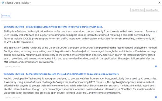 Summary of page information