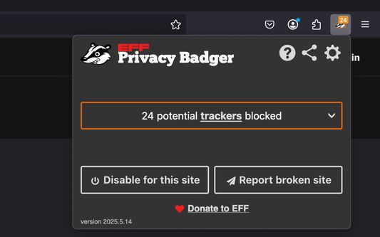 Privacy Badger blocks hidden trackers as you browse the web.