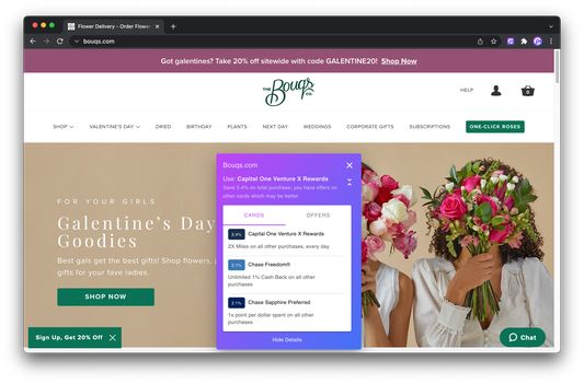View your best card for 1,000s of merchants