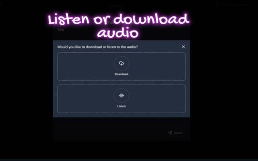 Listen or download AI audio