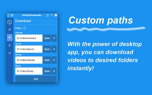 Adding with custom download path