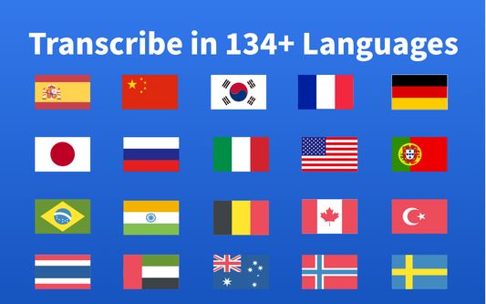 AccurateScribe supports transcription in 134+ languages and dialects, making it ideal for global users and multilingual content.