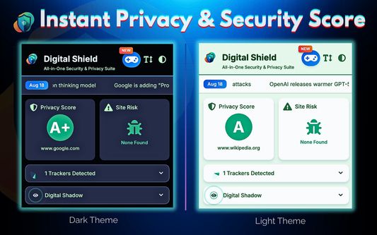 Real-time privacy and security score display