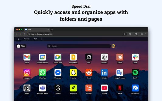 Speed Dial - Quickly access and organize apps with folders and pages