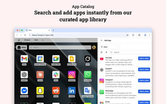 App Catalog - Search and add apps instantly from our curated app library