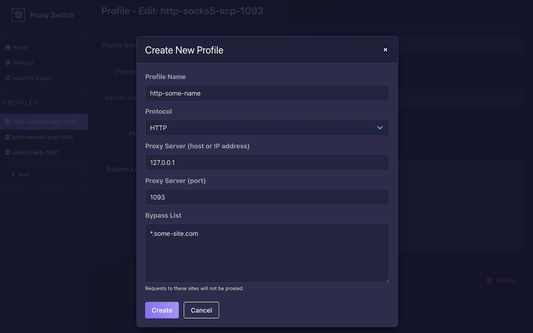 Create a new profile.