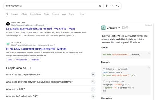 Use case of the extension inside Google result page
