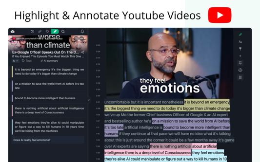 Highlight & Annotate Youtube Videos