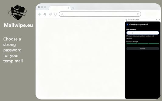 Choose a strong password for your temp mail. You can use it to access your inbox when your browser session expires.