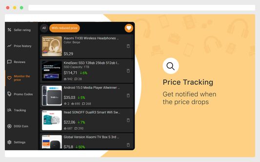 Price Tracking: Get notified when the price drops