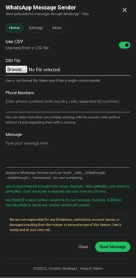 Premium Version - Home (With CSV Feature Enabled).