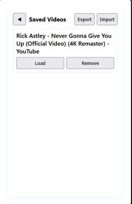 2nd screen, showing saved URLs and segments for that URL.