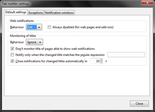 Preferences window (1)